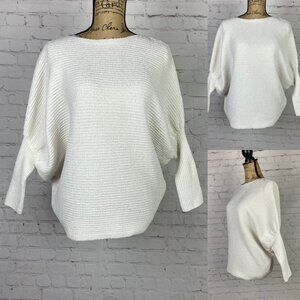 Favlux White Oversized Batwing Sweater